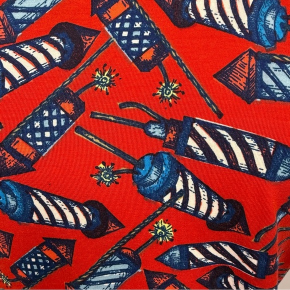 LuLaRoe Julia Dress XL Patriotic Red Fireworks July 4th Independence Americana - Picture 5 of 8